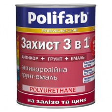 Polifarb Грунт-эмаль Защита 3 в 1 красно-коричневая (2,7 кг)