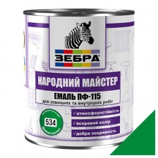 Зебра народний майстер Емаль ПФ-115 зелений горошок (2,8 кг)