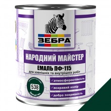 Зебра народний майстер Емаль ПФ-115 зелений мох (2,8 кг)