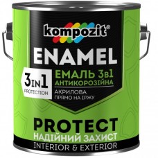 Kompozit PROTECT Емаль антикорозійна 3 в 1 коричнева (2,7 кг)